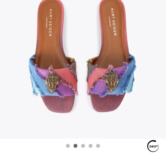Kurt Geiger Colorful Fringe Slide Sandals - Picture 1 of 5